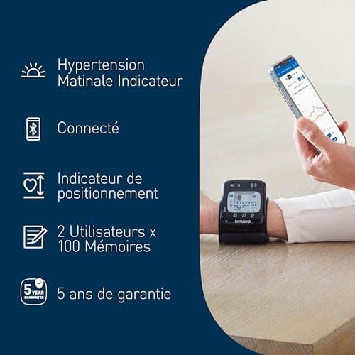 OMRON RS7 Intelli IT Wrist Blood Pressure Monitor with Bluetooth Connection, Compatible with Smartphones, Clinically Validated, Portable, 2 User Memory x 100 Measurements - Image 4
