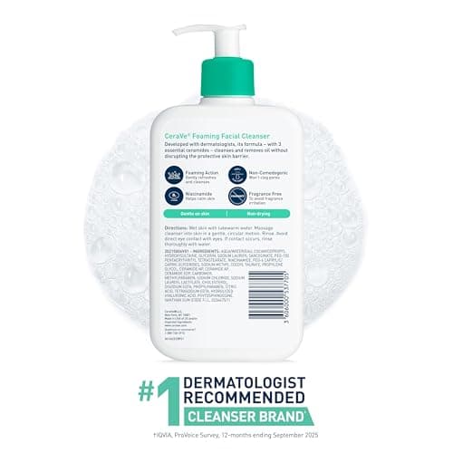Cerave Nettoyant moussant de visage pour un lavage quotidien du visage Pour Peaux Normales à Grasses 453,6 g - Image 8