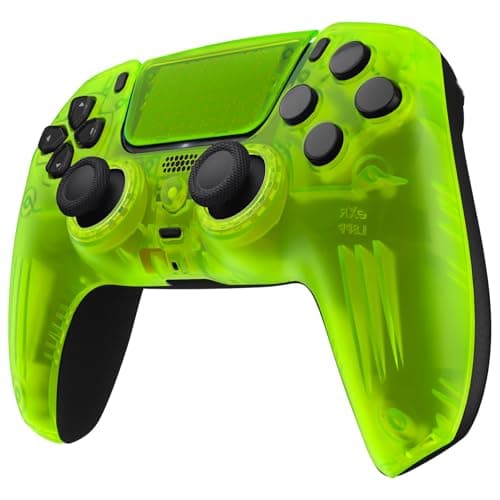 eXtremeRate Luna Redesigned Case for PS5 Controller BDM-010/020/030/040/050, Replacement Faceplate Touchpad Rings Buttons, Shell Cover Pad for PS5 Controller, Light Lime Green - Image 8