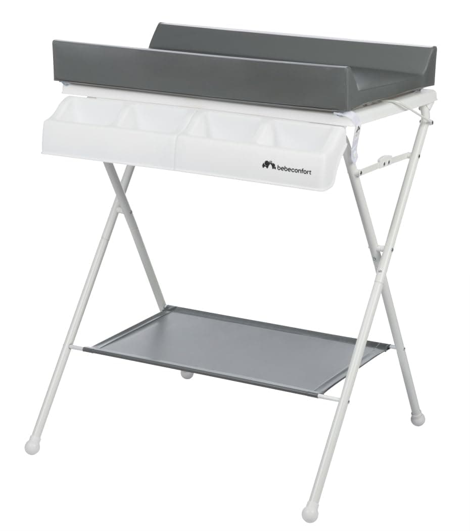 Bébé Confort Bellis 2-in-1 Bath and Changing Table for Babies 0-12 Months (Max. 11 kg), Compact Folding, Easy Storage, Multiple Storage Compartments, Mineral Grey