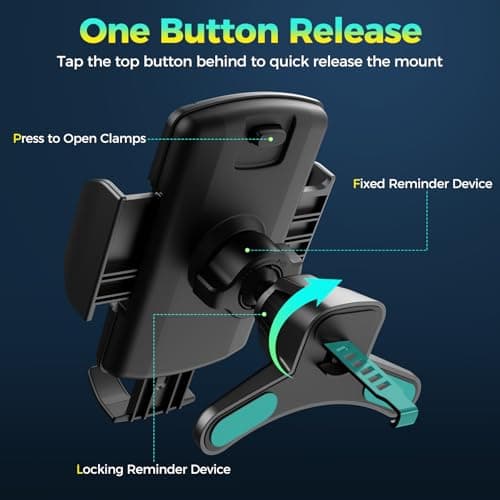 Brencco Car Phone Holder with 360° Rotation Metal Hook & Double Foot Mobile Phone Holder for 4.0-7.0 Inch Smartphone - Image 7