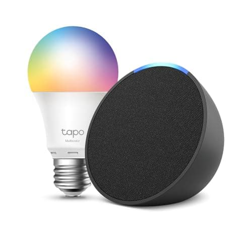 Echo Pop | Anthracite + Tapo L530EA ampoule connectée LED (E27), Fonctionne avec Alexa - Kit de démarrage Maison connectée - Image 2