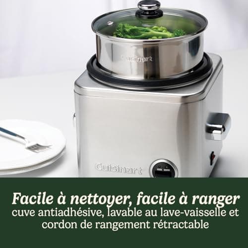 Cuisinart Rice Cooker 400g | Rice & Cereal Multicooker | Steam & Keep Warm | Retractable Wire | BPA Free Stainless Steel | Measuring Cup & Rice Spoon | Recipe Book Included - Image 6