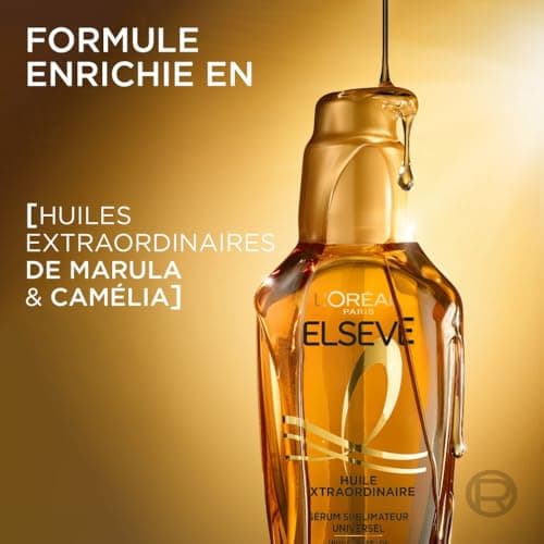L'Oréal Paris - Elseve Extraordinary Oil - Multi-purpose Nourishing Universal Sublimating Treatment - No Rinse - Enriched with Rare Marula & Camellia Oils - All Dry Hair Types - 100 ml - Image 7