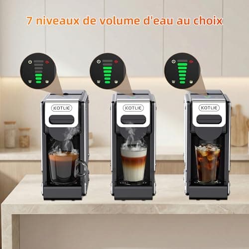 5 in 1 Multi-Function Capsule Coffee Machine for Nespresso Original/for Dolce Gusto/A MODO MIO/ESE (44mm) and Pre-ground Coffee, 7 Water Flow Settings (ST-550) - Image 6