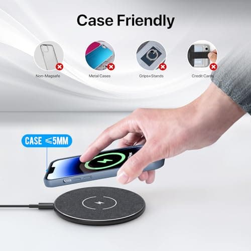 20W Max Wireless Charger, Fast Wireless Charger, Wireless Charging Dock, Inductive Charging Station Compatible with iPhone 11/12/13/14/15/Samsung Galaxy S23/S22/S21/S20/S10. - Image 5