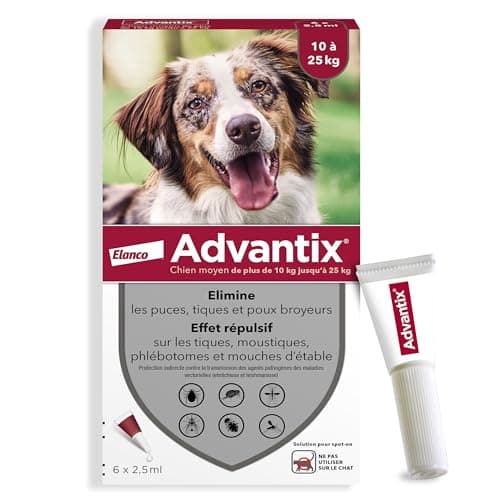 ADVANTIX Medium Dog – Flea and Anti-Tick – 10-25 kg – 6 Pipettes - Image 3