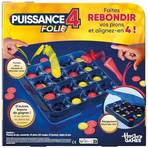 Puissance 4 Folie, Jeu de Plateau - Version Française Rapide pour Enfants et Familles, Jeu de Société Hasbro avec Pions à Faire Rebondir, Jeux de société, Dès 8 Ans - Image 6