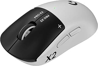 Logitech G Pro X2 SUPERSTRIKE, Souris Gaming sans Fil Lightspeed, Performance Ultra-Rapide, Ultra-légère (61 g), Retour haptique de clic Personnalisable, Chargement USB-C, pour PC/Mac - Blanc