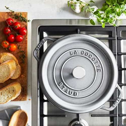 STAUB Cast Iron Casserole Dish Round 24 cm, 3.7 L, Graphite Grey - Image 4
