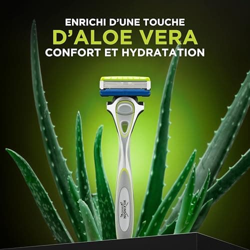 Wilkinson Sword Hydro 5 Sensitive Razor for Men - Aloe Vera to Reduce Irritation - Moisturizing Gel and Precision Blade - 1 Razor Handle + 4 Blade Refills - Image 4