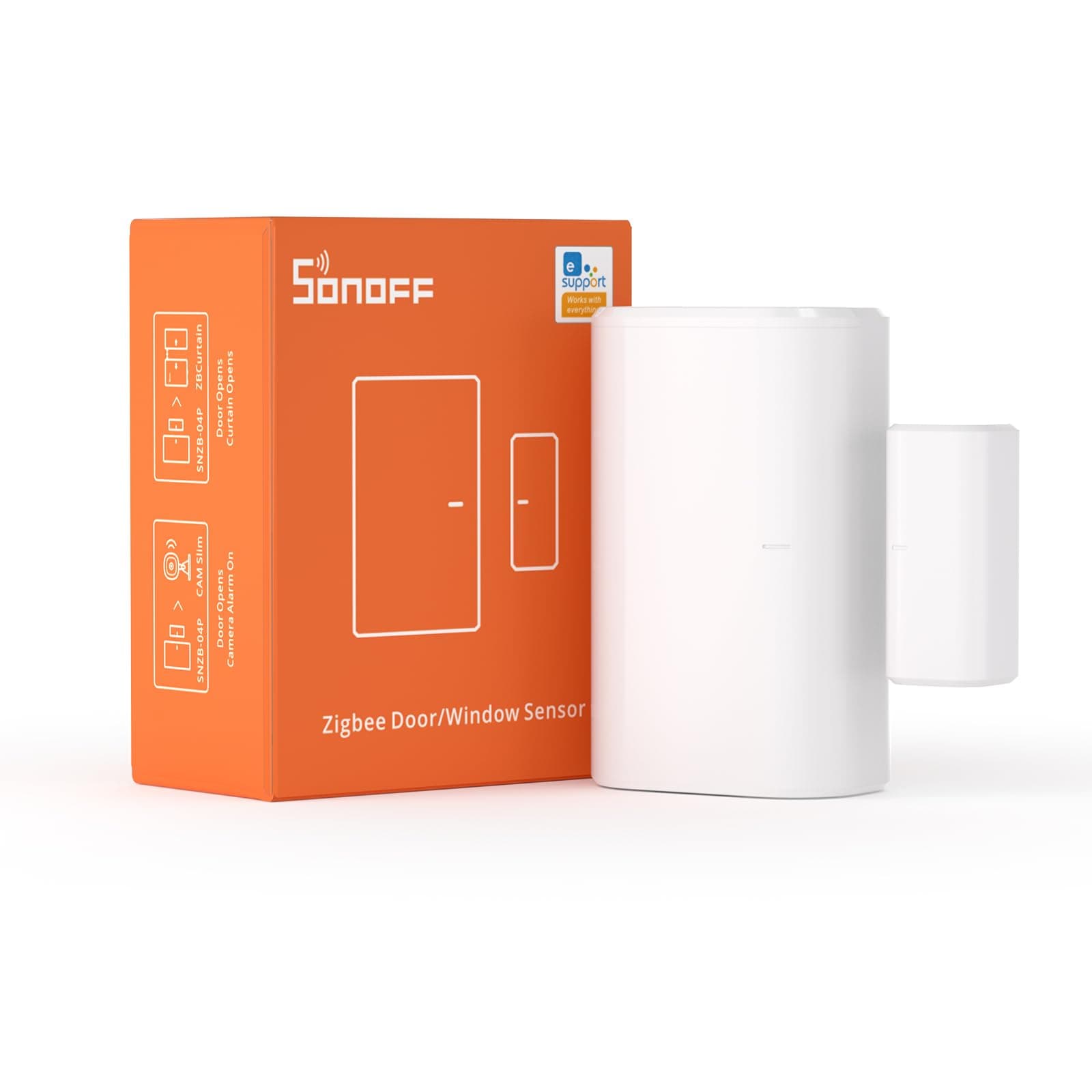 SONOFF SNZB-04P ZigBee Wireless Door and Window Sensor, Door Opening Sensor, Wireless Home Alarm, Compatible with Alexa/Google Home, SONOFF Zigbee Hub Required, Batteries Included