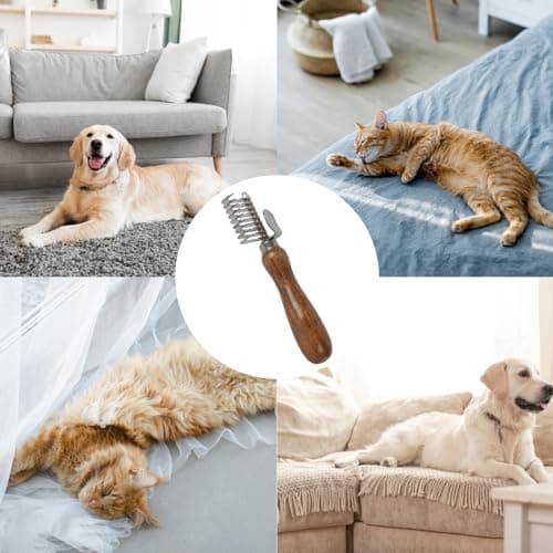undercoat rake for dogs, detangling brush for long hair pets, furminator for dogs, pet grooming supplies, ergonomic detangler for pets hair - Image 8