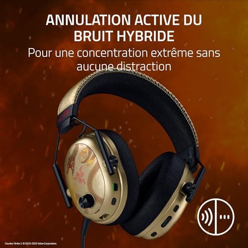 Razer BlackShark V3 Pro CS2 - Wireless Headset for esports with Noise Reduction - 50mm Audio Speakers - Detachable Microphone - HyperSpeed 2.4GHz & Bluetooth - PC/Mac | Dragon Lore - Image 6