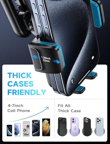 Car Phone Holder Holder: [360° Rotation & One-Hand Operation] Car Smartphone Holder Air Vent Car Mobile Phone Stands for iPhone/Samsung/Huawei/Xiaomi - Image 6