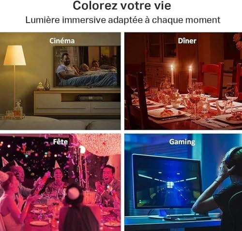Tapo Ampoule Connectée WiFi, Ampoule LED E27 Multicolore 2500K-6500K, Dimmable 8.7 W 806Lm, Compatible avec Alexa et Google Home, Commande Vocale, Economie d'énergie, L530E(4-pack) - Image 8