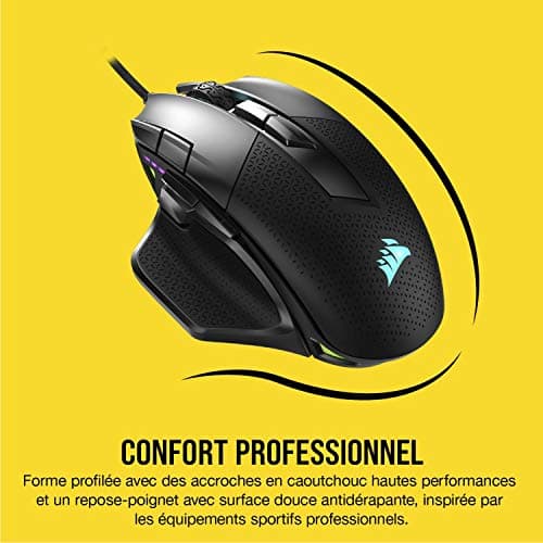 Corsair Nightsword RGB, Tunable FPS/MOBA Optical Gaming Mouse (18000DPI Optical Sensor, Weight Adjustment System, 10 Programmable Buttons, RGB LED Backlight) Black - Image 8