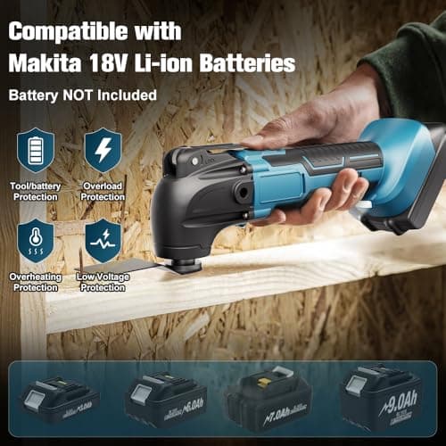Multi-Tool Oscillating Cordless Oscillating Saw for Makita 18V Battery (No Battery), Multitool with 6 Adjustable Speed, Multifunctional Saw for Removing, Scraping, Cutting - Image 4