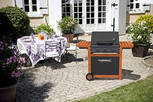 Campingaz Adelaide 3 Woody L Gas Barbecue, 3 BBQ Gas Burners, Power 14 kW, Steel Grill and Griddle, 2 Side Shelves - Image 3