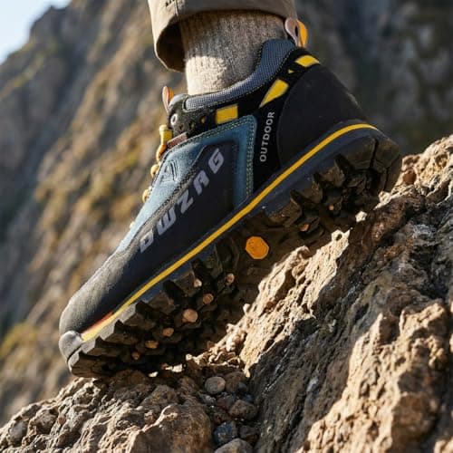 SANANG Men's Outdoor Hiking Shoes, Sport Leather Mountaineering Trekking Hunting Sports Shoes - Image 3
