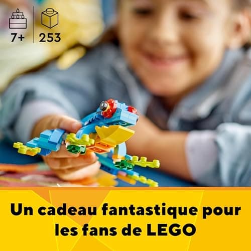 LEGO 31136 Creator 3-in-1 The Exotic Parrot, Construction Toy, Jungle Animal Figurines, Frog and Fish, Creative Game for Children from 7 Years Old - Image 3