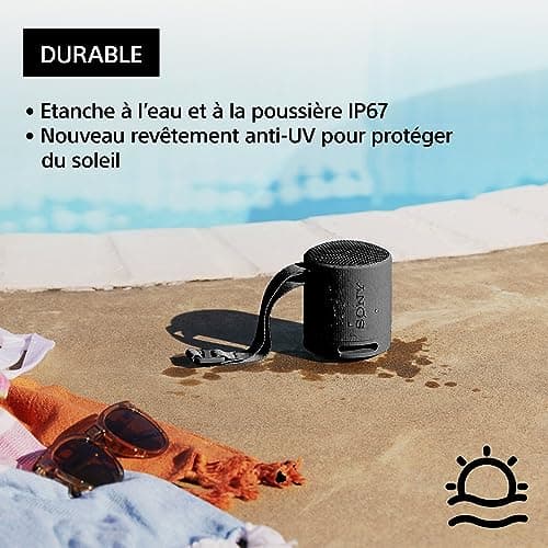 Sony SRS-XB100 - Wireless Bluetooth Speaker, Portable, Lightweight, Compact, Durable, IP67, Waterproof and Dust-proof, 16H Battery, Versatile Hand Strap, Hands-Free Calling, Black - Image 7