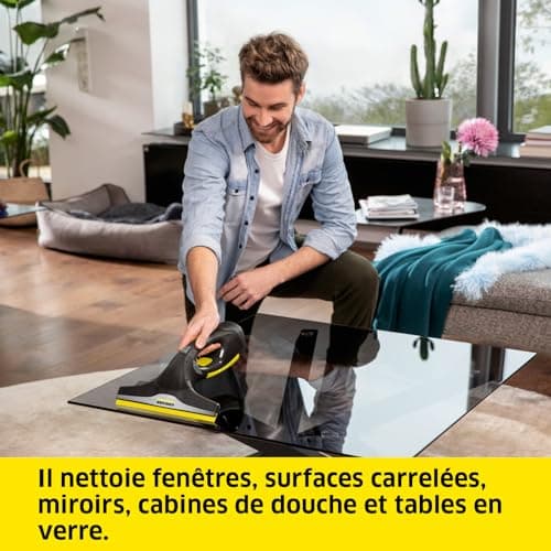 Kärcher WV 2 Black Edition Window Cleaner, Battery Life: 35 min, LED Display, 2 Squeegees, Sprayer with Microfibre, 20 ml Concentrated Glass Cleaner - Image 5