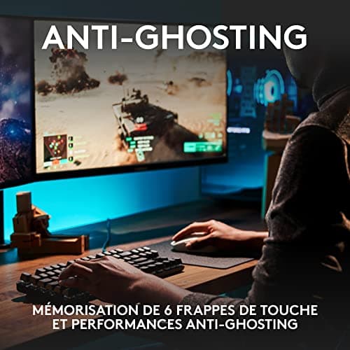 Logitech G413 TKL SE Mechanical Gaming Keyboard – Backlit with Touch Mechanical Switches, Anti-Ghosting, Compatible with Windows, MacOS, French AZERTY – Black - Image 7