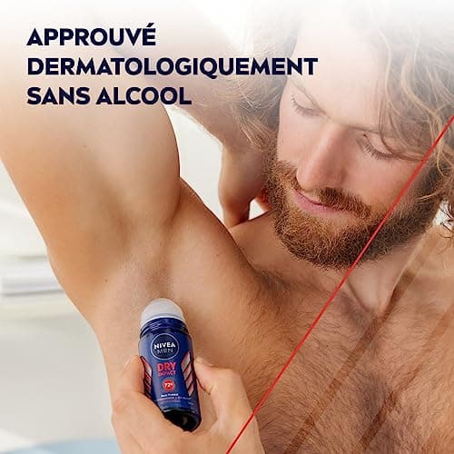 NIVEA MEN Déodorant anti-transpirant Dry Impact (lot de 6 x 50 ml), Déodorant bille pour homme sans alcool, Antitranspirant protection 72 H - Image 6