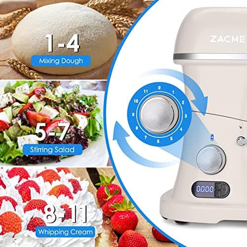 ZACME Patissier - Robot de Cuisine Multifonctions 1500W 7L, Pétrin Professionnel,11 Vitesses Robot de Cuisine Multifonction, un usage commercial[Classe énergétique A+++] - Image 6