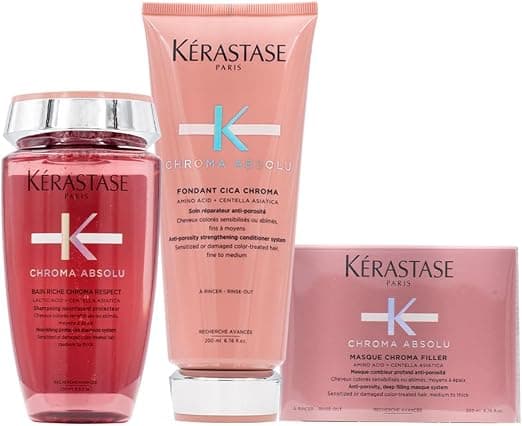 Kerastase Chroma Absolute Bain Riche Shampoo, 250 ml, Chroma Absolu Stärkendes Fondant, 200 ml u - Image 1
