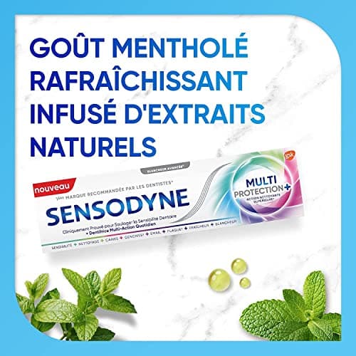 Sensodyne Dentifrice Multi-Protection Blancheur, Avec Fluorure Pour Dents Sensibles et Blanches, Aide à Soulager La Sensibilité Dentaire, 75 ml - Image 9