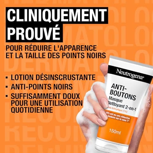 Neutrogena – 2-in-1 Cleansing Mask (150 ml tube) – Salicylic Acid Face Wash (1%) – 89% noticed a reduction in pimples on the T-zone* - Image 6
