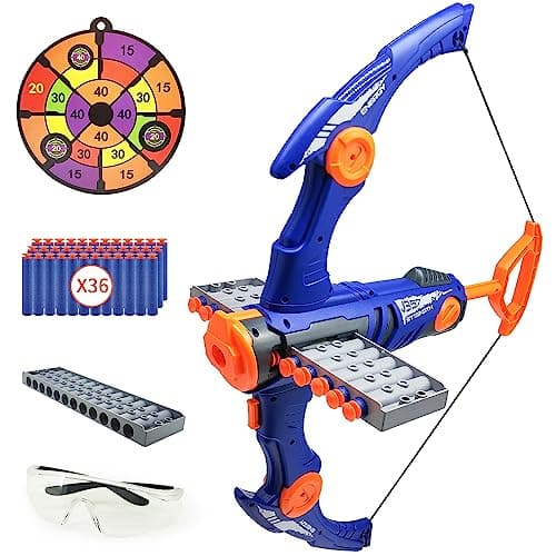 Arrows and Bow Set for Kids Compatible with Nerf Gun Balls 12 Darts Clip Shot Foam Ball Archery Toy with 36 Foam Darts for Boys Girls - Image 2
