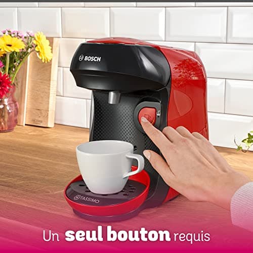 Bosch Tassimo Happy TAS1003 Capsule Coffee Maker Multi Drink Coffee Maker for Over 40 Drinks with Intellibrew Technology 1400 W Red - Image 4