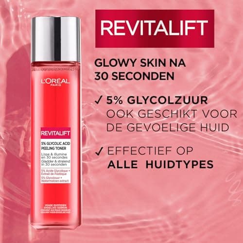 L'Oréal Paris - Smoothing and Exfoliating Facial Peeling Lotion - Removes Blackheads, Enlarged Pores & Blemishes - Glycolic Acid 5% - Revitalift Toner Peeling - 180ml - Image 7