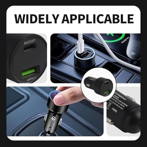 Mobile Phone Cigarette Charger, USB-C & USB Car Charger, 66W Car Cigarette Lighter Adapter, Fast Charger for Smartphones and Laptops, Compatible with 12V Cigarette Lighter Socket - Image 5