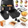Silicone Air Fryer Accessories Mould for Philips Series 3000/5000 Dual Basket 3L/6L, 18 Pcs with Silicone Mould for Air Fryer, Rack Racks, Cake Mould, Bread Pan, etc - Image 2