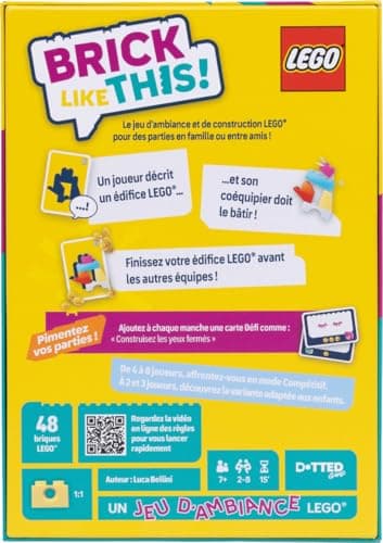 Asmodee - BRICK LIKE THIS! The official LEGO game - Fast and fun building game for the whole family: children, teens and adults - 15 mins, 2-8 players, ages 7 and up, French version - Image 3