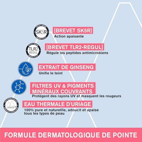 Uriage Roseliane CC Cream SPF30 - Extrait de Ginseng - Masque les Rougeurs, Unifie le Teint, Apaise Durablement - Crème Visage Teintée - Convient aux Peaux Sensibles à Rougeurs - Non Comédogène - 40ml - Image 4