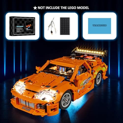 YEABRICKS LED Light for Lego-42204 Technic Fast and Furious Toyota Supra MK4 Model Building Blocks (Lego Set Not Included) - Image 6
