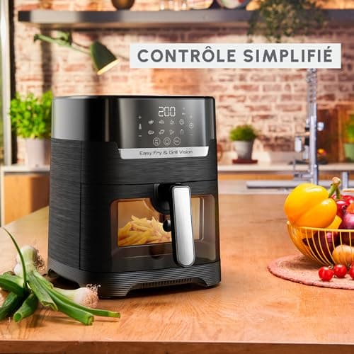 Moulinex Friteuse sans huile + Gril, Fenêtre amovible, Capacité XL 4,6 L, Jusqu'à 6 personnes, Air Fryer, Écran tactile, 8 programmes automatiques, Easy Fry & Grill Vision, EZ506820 - Image 7