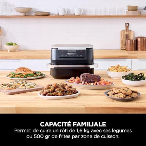 Ninja FlexDrawer Friteuse sans huile, Petite friteuse à air, double bac, compartiment 6,6L, appareil de cuisine multifonction 6-en-1, modes Air Fry/Roast/Bake, compatible lave-vaisselle, noir AF550EU - Image 7