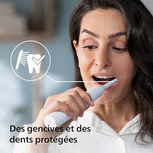 Philips Sonicare 4100 - brosse à dents électrique pour adultes avec 1 tête de brosse à dents Philips W2 Optimal White blanche, coffret de voyage fin et chargeur USB (modèle HX3683/33) - Image 6