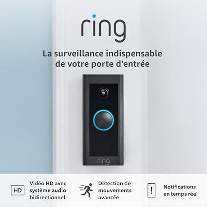 Ring Ring Video Doorbell Wired | Doorbell Security Camera with 1080p HD Video, Advanced Motion Detection, hardwired (existing doorbell wiring required) | 30-day free trial of Ring Home