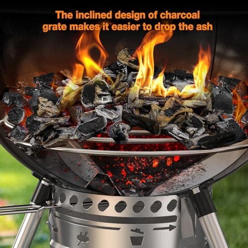 Onlyfire Charcoal Grill 43 cm, Stainless Steel Barbecue Grill, Accessory for Weber Charcoal Barbecue 57 cm, Bottom Grill for Weber BBQ - Image 5