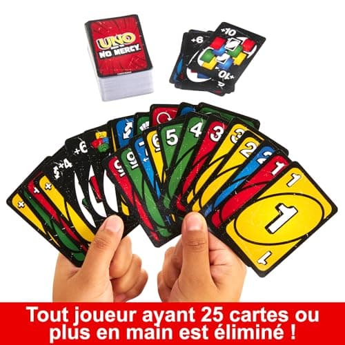 Mattel Games UNO No Mercy Card Game in Carry and Travel Box for Family Game Nights, with Special Rules and Stronger Penalties, HXT57 - Image 6
