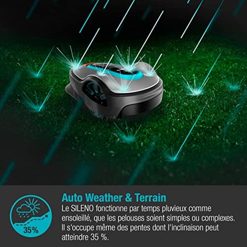 Gardena SILENO Life Smart Robot Mower 1000 m² Set: Innovative Lona AI Technology, Via Application Adjustment, SensorControl, for 35% Max Slopes, Smart Gateway, FR-Version (19702-66) - Image 7