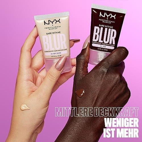 NYX Professional Makeup Bare With Me Blur Blurred Foundation Medium Coverage, Natural Matte Finish, Niacinamide, Matcha & Glycerin, Hydration Up To 12H, Shade : Warm Honey (15) (Pack of 2) - Image 6