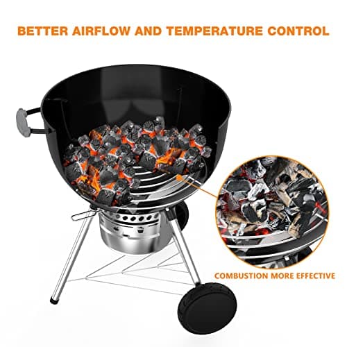 Onlyfire Charcoal Grill 43 cm, Stainless Steel Barbecue Grill, Accessory for Weber Charcoal Barbecue 57 cm, Bottom Grill for Weber BBQ - Image 6